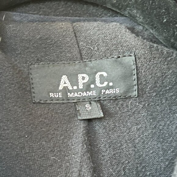Vintage A.P.C Wool Peacoat, Made in France, Black, Size Small, RARE! - Picture 4 of 8